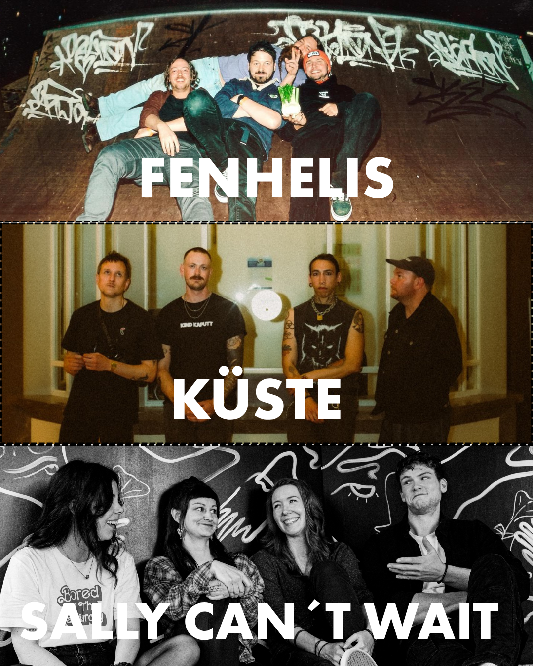 Konzertabend mit Fenhelis, Küste & Sally can´t wait